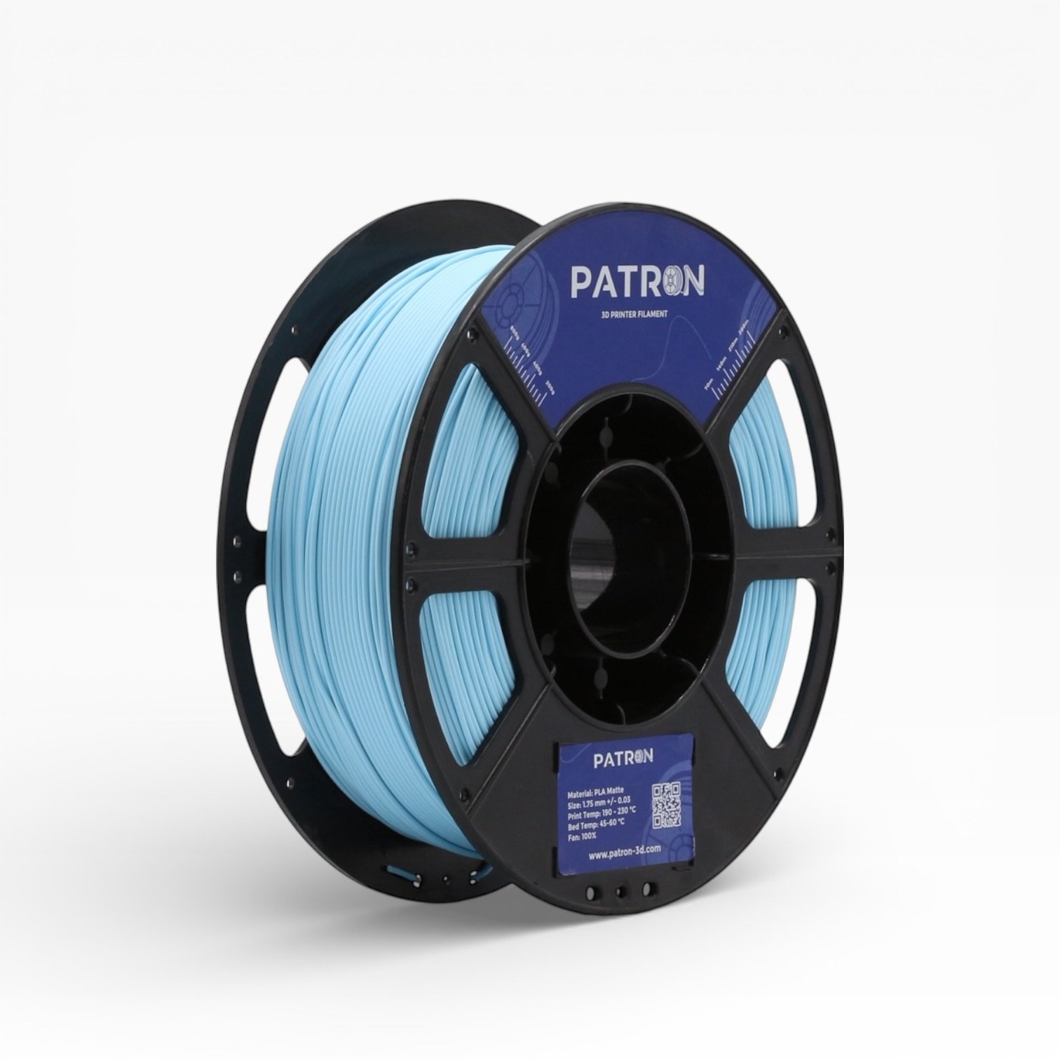 Light Blue matte pla 3d filament patron 2 patron matte light blue
